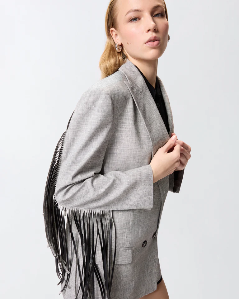 Chaqueta de botonadura doble con flecos PINKO - Imagen 7