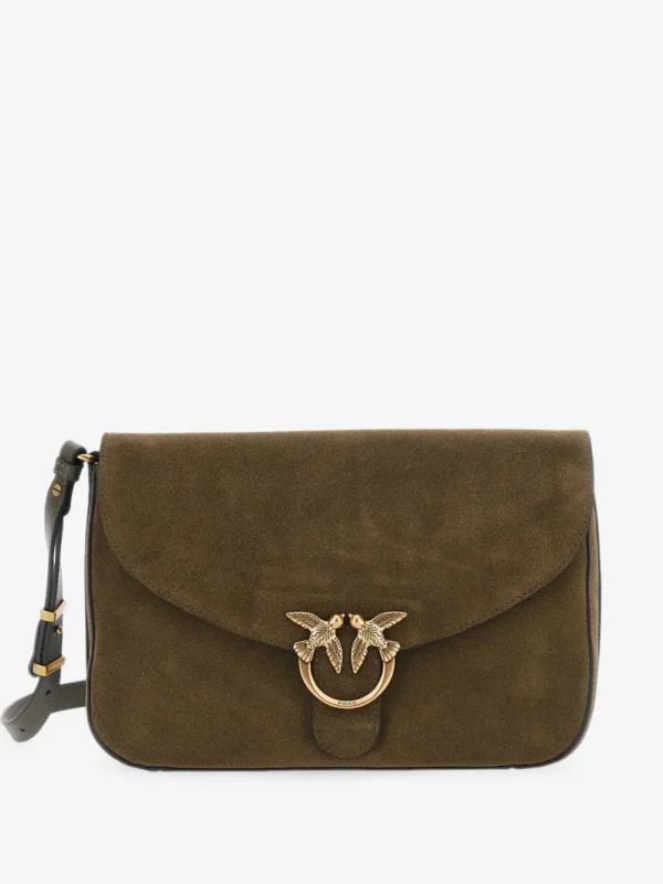 PINKO Classic Bolso de hombro de ante Love Birds